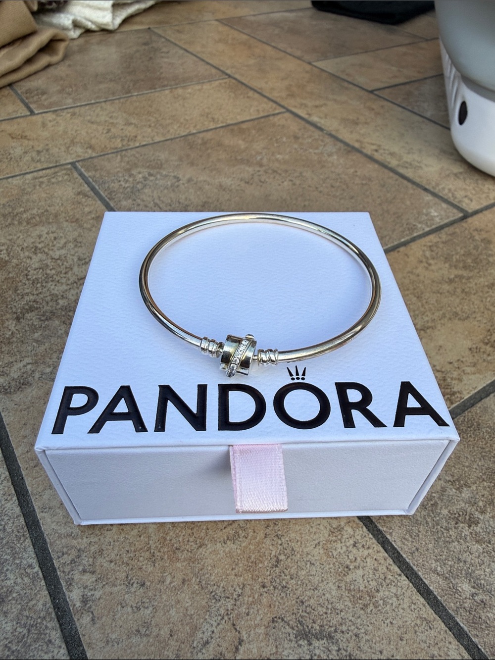 Pandora Silver Bangle Bracelet with Silver Clasp